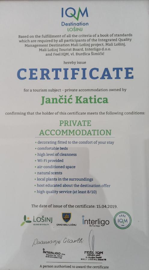 Apartment Pepermint - Iqm Destination Quality Veli Lošinj Kültér fotó